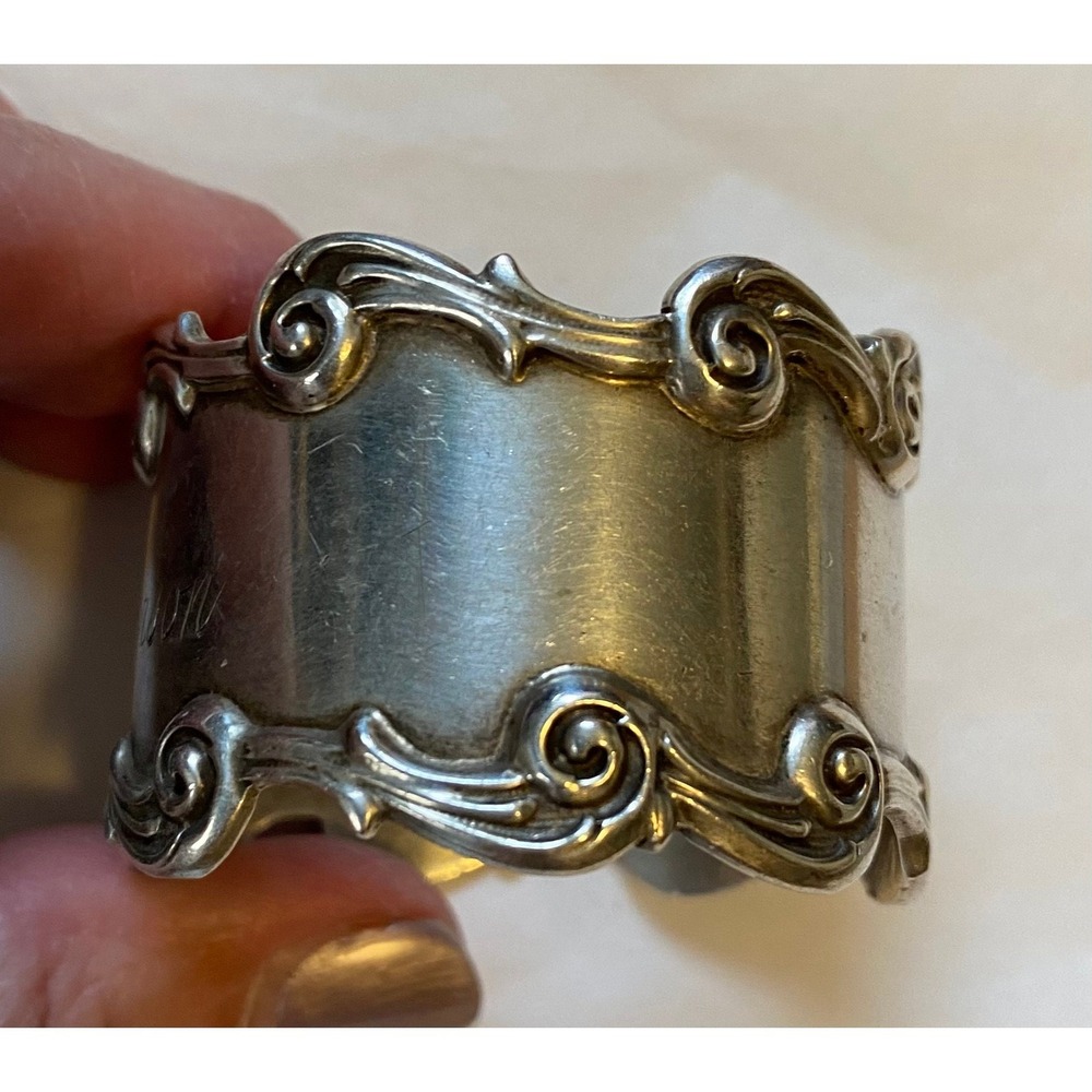 Antique Sterling National Silver Co Napkin Ring Engraved Evangeline - Picture 4 of 7